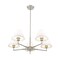 Z-Lite Leila Chandelier, 5-Light, 34 In.W x 10.75 In.H, Brushed Nickel/White Linen 744-34R-BN - alternate 5